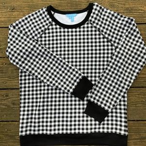 Draper James NWOT Black Gingham sweatshirt